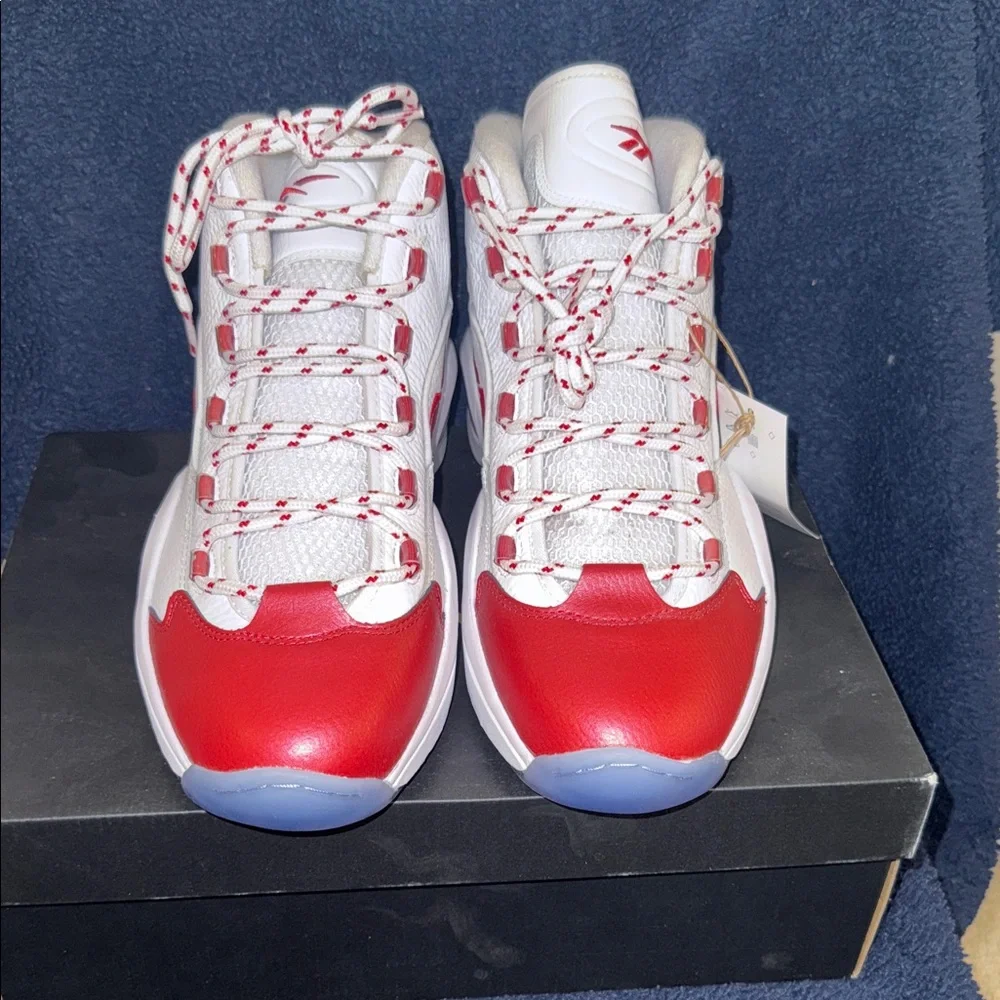 Reebok Question Red White High-Top Sneakers - Picture 2 of 10